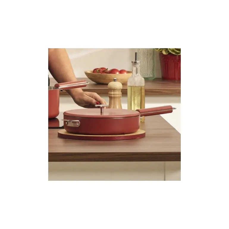 Poêle inox La Merveilleuse rouge passion Ø 24 cm