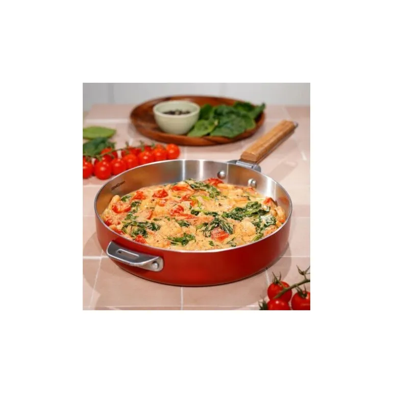 Poêle inox La Merveilleuse rouge passion Ø 24 cm