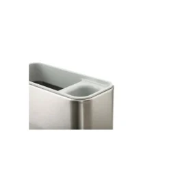 Porte éponge inox et gris béton 18 x 12 cm