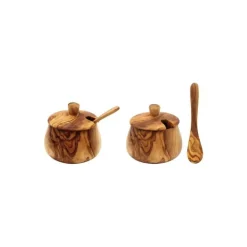 Pot à sucre avec cuillère bois d'olivier