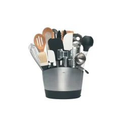 Pot à ustensiles en inox brossé