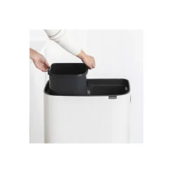 Poubelle Bo Touch Bin Hi blanche 2 x 30 L