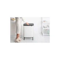 Poubelle Bo Touch Bin Hi blanche 2 x 30 L