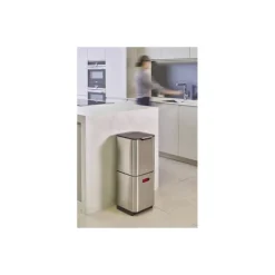Poubelle à tri sélectif acier inox 2 x 20 L