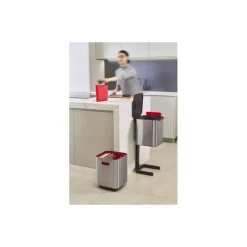 Poubelle à tri sélectif acier inox 2 x 20 L