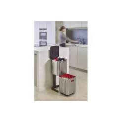 Poubelle à tri sélectif acier inox 2 x 20 L