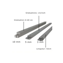 Règle à niveler pâtisserie aluminium 40 cm - par 6