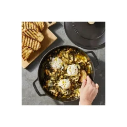 Sauteuse fonte Chistera avec couvercle noir mat Ø 28 cm