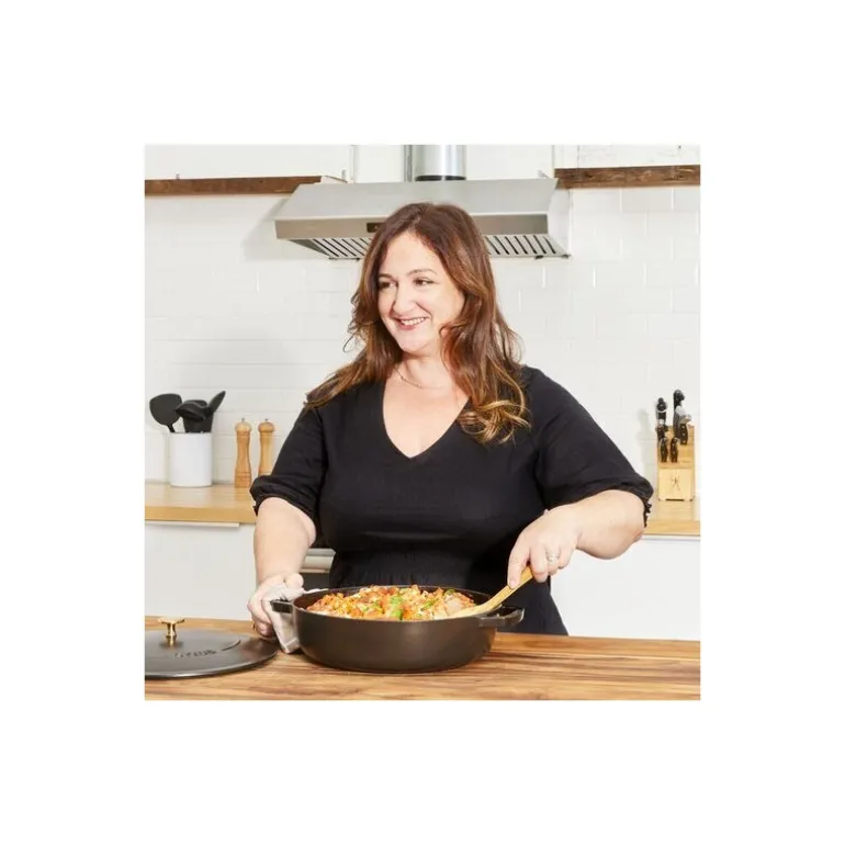 Sauteuse fonte Chistera avec couvercle noir mat Ø 28 cm