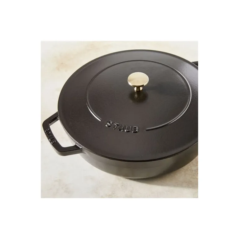 Sauteuse fonte Chistera avec couvercle noir mat Ø 28 cm