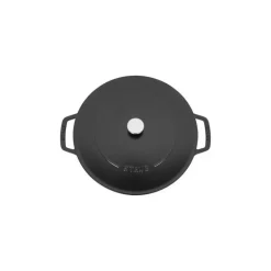 Sauteuse fonte Chistera avec couvercle noir mat Ø 28 cm