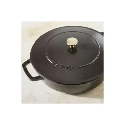 Sauteuse fonte Chistera avec couvercle noir mat Ø 24 cm