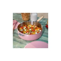 Sauteuse inox La Merveilleuse rose guimauve Ø 28 cm
