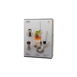 Set cocktail en verre et inox 6 pièces