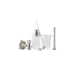 Set cocktail en verre et inox 6 pièces