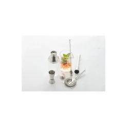 Set cocktail en verre et inox 6 pièces