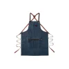 Tablier coton waxé et cuir N°547 bleu marine