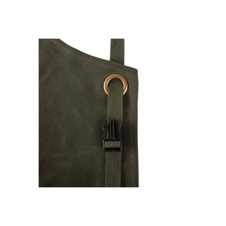 Tablier coton waxé N°515 vert olive