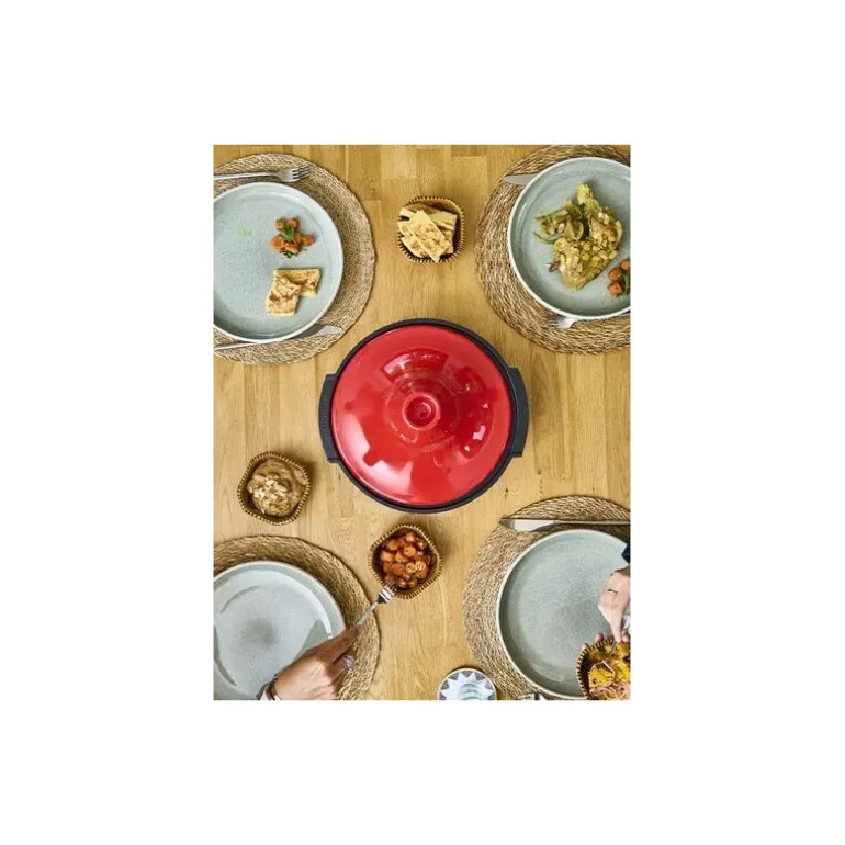 Tajine induction Atlas alu et céramique rouge Ø 30 cm