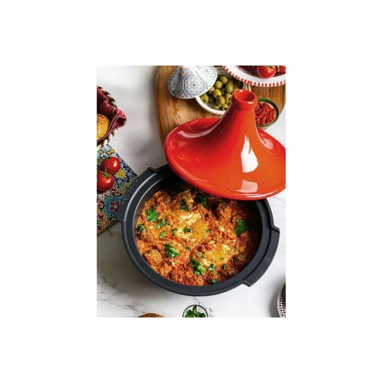 Tajine induction Atlas alu et céramique rouge Ø 30 cm