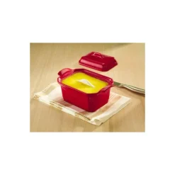 Terrine à foie gras céramique rouge 0,6 l avec presse