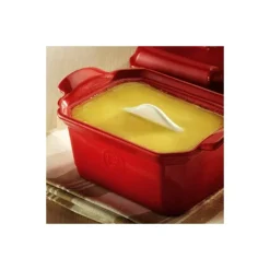 Terrine à foie gras céramique rouge 0,6 l avec presse