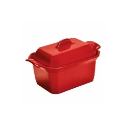 Terrine à foie gras céramique rouge 0,6 l avec presse