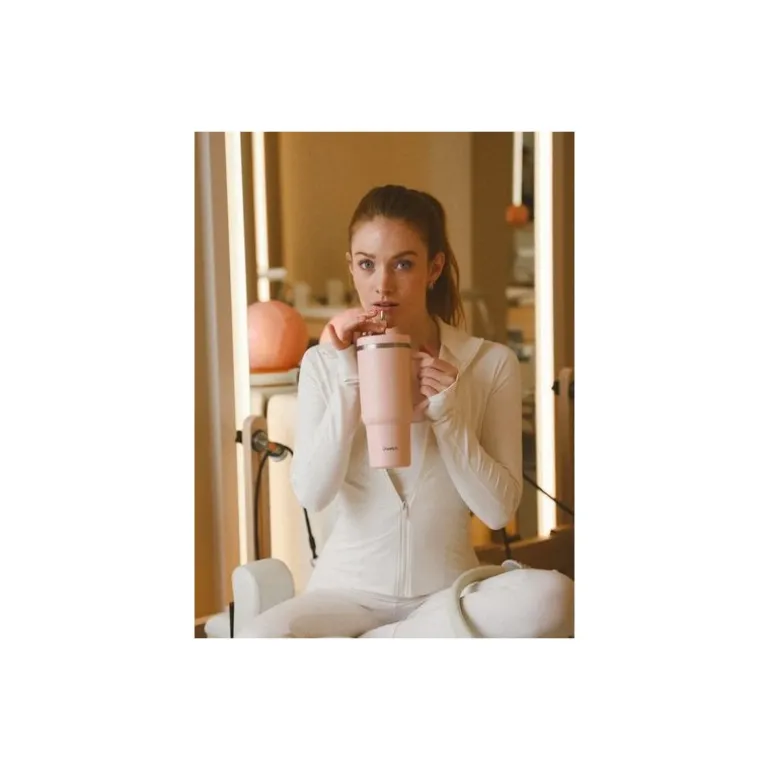 Travel cup isotherme bouchon étanche rose pastel 90 cl