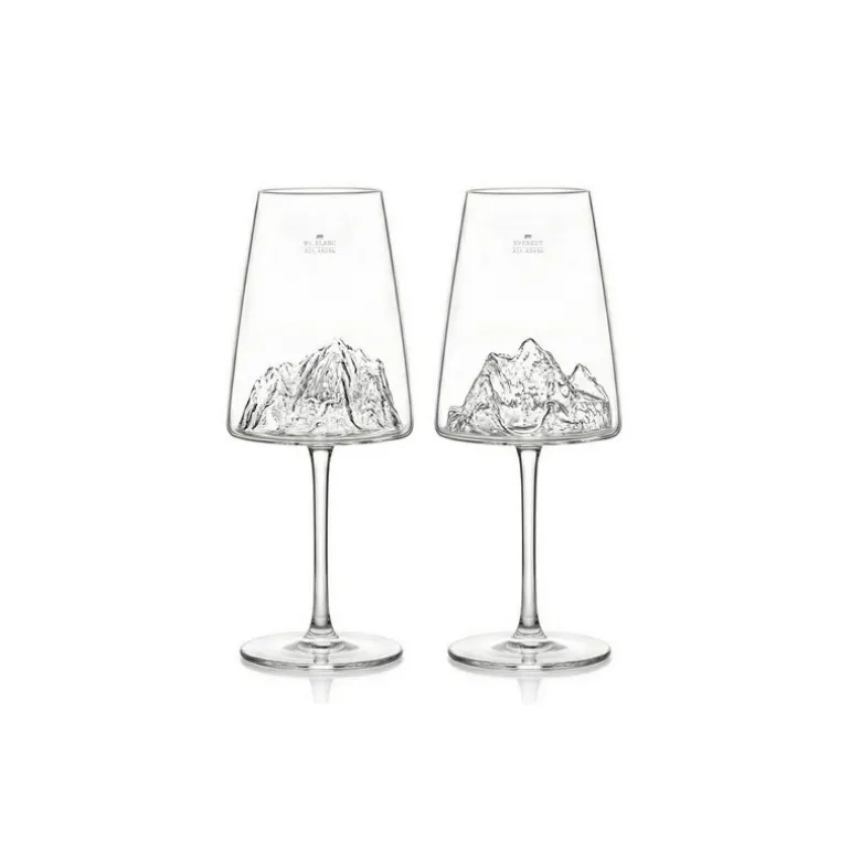 Verre a vin Topographic Mont blanc et Mont Everest - par 2