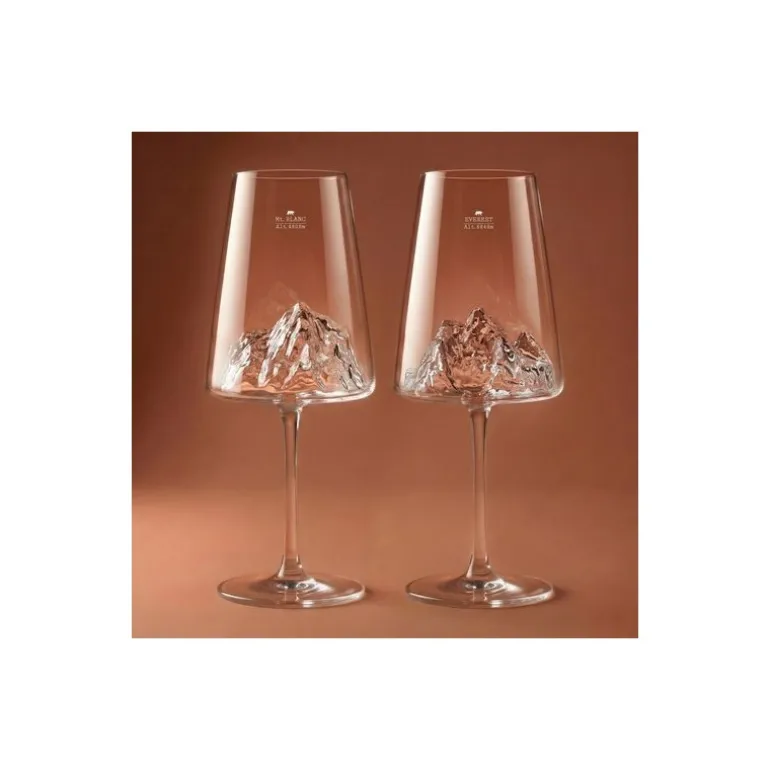 Verre a vin Topographic Mont blanc et Mont Everest - par 2