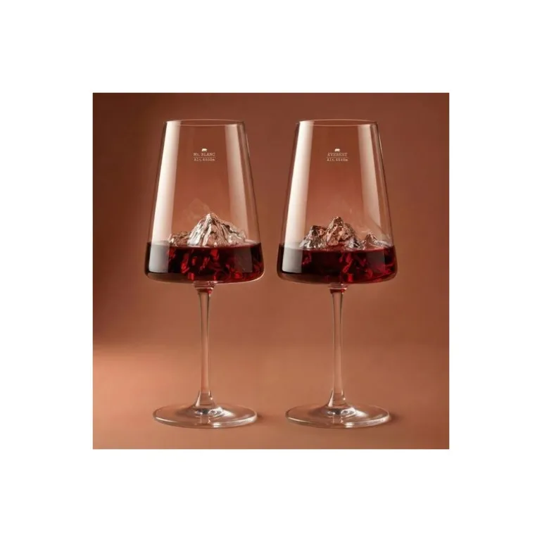 Verre a vin Topographic Mont blanc et Mont Everest - par 2