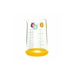 Verre doseur avec base silicone jaune 0,5 l