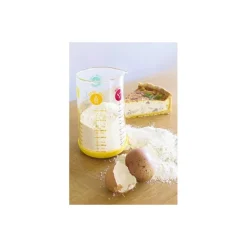 Verre doseur avec base silicone jaune 0,5 l